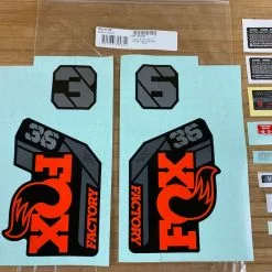 Fox Decal Kit 36 2021 F-S Orange Logo / Shiny Black