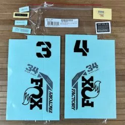 Fox Decal Kit 34 SC 2021 F-S Black Logo / Shiny Orange