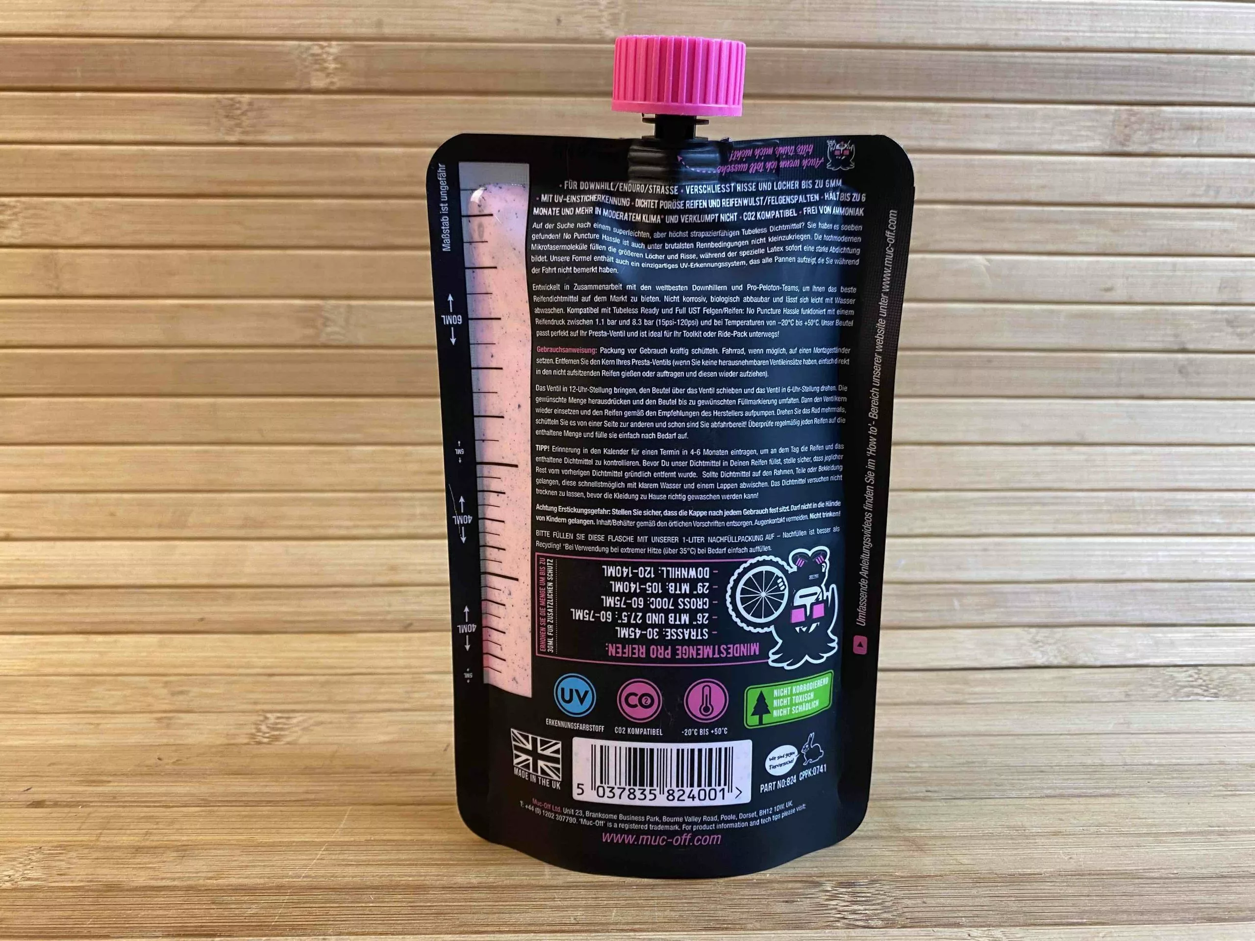 Muc-Off Muc Off No Puncture Hassle 140ml Pouch Only Dichtmilch Tubeless 4 Muc-Off Muc Off No Puncture Hassle 140ml Pouch Only Dichtmilch Tubeless – Bild 2