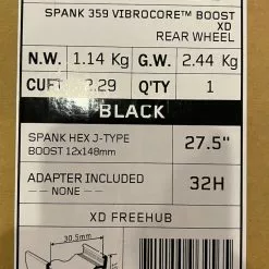 Spank 359 Vibrocore Hinterrad 27,5" Schwarz BOOST 148x12mm Laufrad -Neatflow Verkäufe IMG 7828 9804bee5 0a6d 4e08 8d7e e744eaa102a3