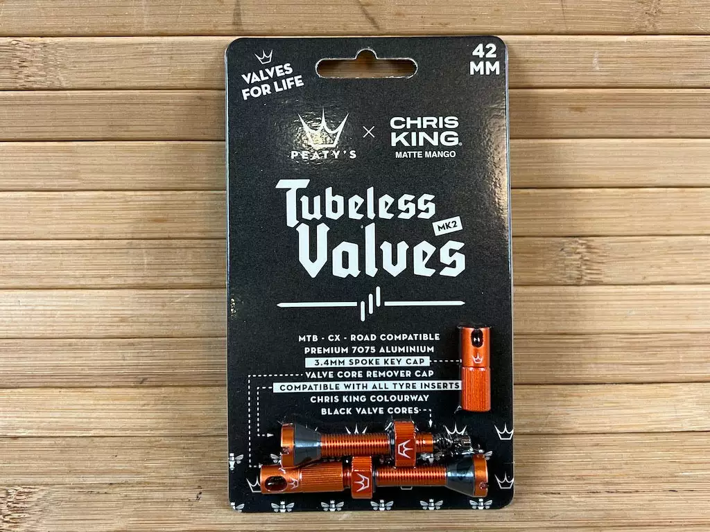Peaty's Tubeless Ventile MK2 42mm Mango 3 Peaty's Tubeless Ventile MK2 42mm Mango
